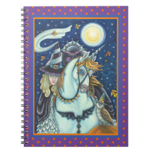 SCHLAFHOLZ, HEADLESS GOTHIC WITCH, UNICORN, OWL NOTIZBLOCK