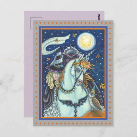 SCHLAFHOLZ, HEADLESS GOTHIC WITCH, UNICORN, OWL POSTKARTE (Vorne/Hinten)