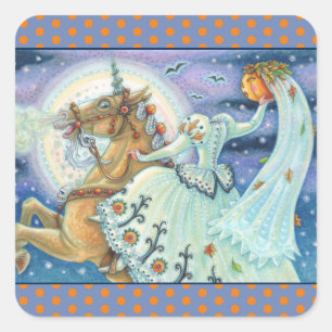 SCHLAFHOLZBRIDE, UNICORN STICKERS SHEET Squ