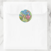 SCHLAFHOLZPINK FLAMINGO STICKERS RUNDE (Tasche)