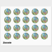 SCHLAFHOLZPINK FLAMINGO STICKERS RUNDE (Blatt)