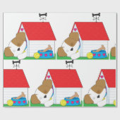 Schlafhund in einem Hundehaus Geschenkpapier (Flach)