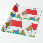 Schlafhund in einem Hundehaus Geschenkpapier (Ungerollt)