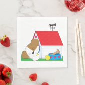 Schlafhund in einem Hundehaus Serviette (Beispiel)