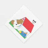 Schlafhund in einem Hundehaus Serviette (Ecke)