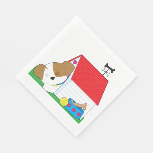 Schlafhund in einem Hundehaus Serviette (Ecke)