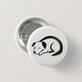 Schlafhund - Pinselkomfort auf Button (Vorne & Hinten)