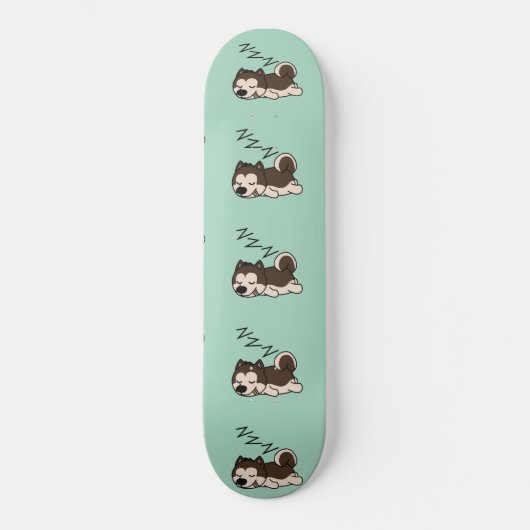 Schlafhund Siberischer Husky Tier Lover ZZ Haustie Skateboard (Vorderseite)