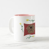 Schlafhund Zweifarbige Tasse (Vorderseite Links)