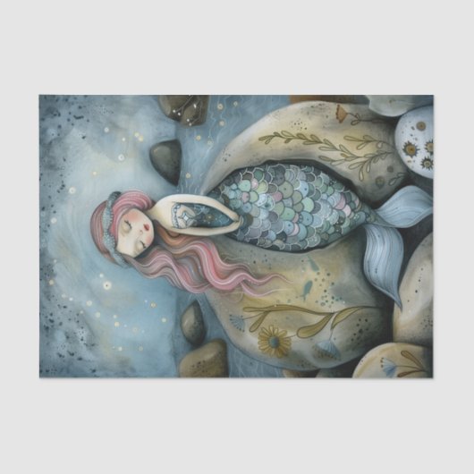 SCHLAFJAHRE MERMAID MIRL DECOUPAGE TISSUPAPIER SEIDENPAPIER (Vorderseite)