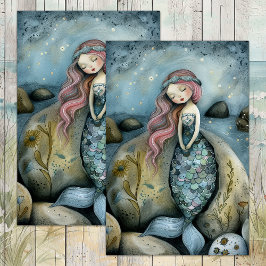 SCHLAFJAHRE MERMAID MIRL DECOUPAGE TISSUPAPIER SEIDENPAPIER