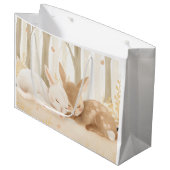 Schlafkaninchen und im Wald faehig Große Geschenktüte (Vorderseite Schrägansicht)