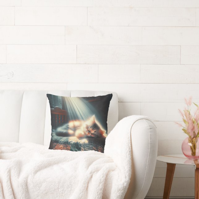 Schlafkätzchen im Sonnenlicht Kissen (Liege)