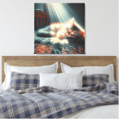 Schlafkätzchen im Sonnenlicht Leinwanddruck (Insitu (Schlafzimmer))