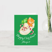 Schlafkätzchen Weihnachtskarte Feiertagskarte (Vorderseite)