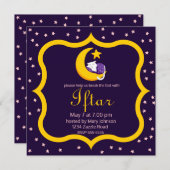 Schlafkatze auf Crescent Moon Star Ramadan Einladung (Vorne/Hinten)