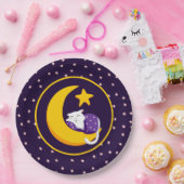 Schlafkatze auf Crescent Moon Star Ramadan Pappteller (Party)