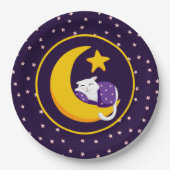 Schlafkatze auf Crescent Moon Star Ramadan Pappteller (Vorderseite)