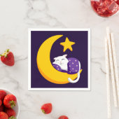Schlafkatze auf Crescent Moon Star Ramadan Serviette (Beispiel)