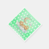 Schlafkatze auf einer Wolke mit Mond und Sternen Serviette (Ecke)