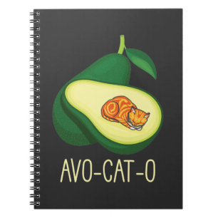 Schlafkatze Avocado Niedlich Gemüsepuppe Notizblock