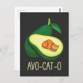 Schlafkatze Avocado Niedlich Gemüsepuppe Postkarte (Vorne/Hinten)