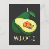Schlafkatze Avocado Niedlich Gemüsepuppe Postkarte (Vorderseite)