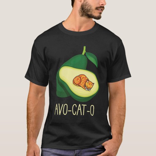 Schlafkatze Avocado Niedliches Gemüsepflanzchen Pu T-Shirt (Vorderseite)