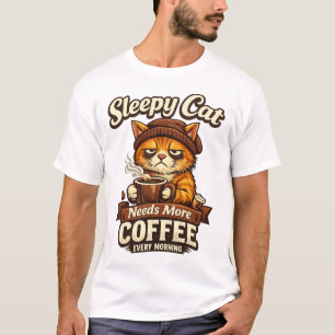 Schlafkatze braucht jeden Morgen mehr Kaffee T-Shirt