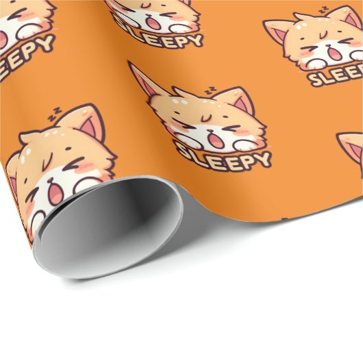 Schlafkatze Geschenkpapier (Rolleneckpunkt)