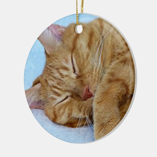 Schlafkatze Keramik Ornament (Links)