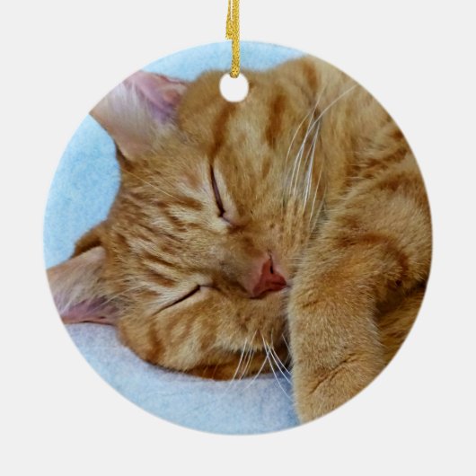 Schlafkatze Keramik Ornament (Hinten)