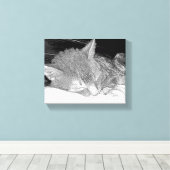 Schlafkatze Leinwanddruck (Insitu (Holzboden))