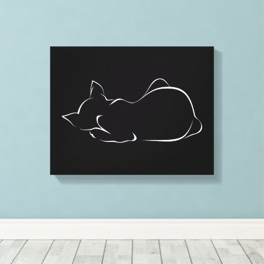 Schlafkatze Leinwanddruck (Insitu (Holzboden))
