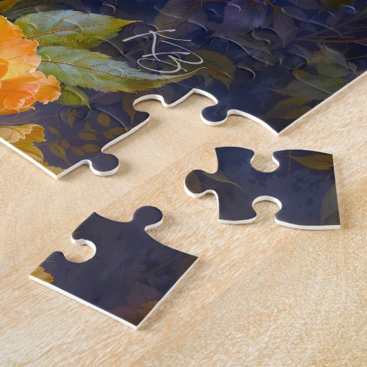 Schlafkatze mit Blauen Federn Nistend in Rose Puzzle (Seite)