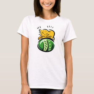 Schlafkatze mit Ostereier T - Shirt