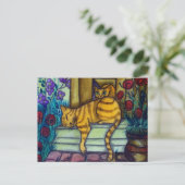 Schlafkatze Postkarte (Stehend Vorderseite)