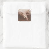 Schlafkatze Quadratischer Aufkleber (Tasche)