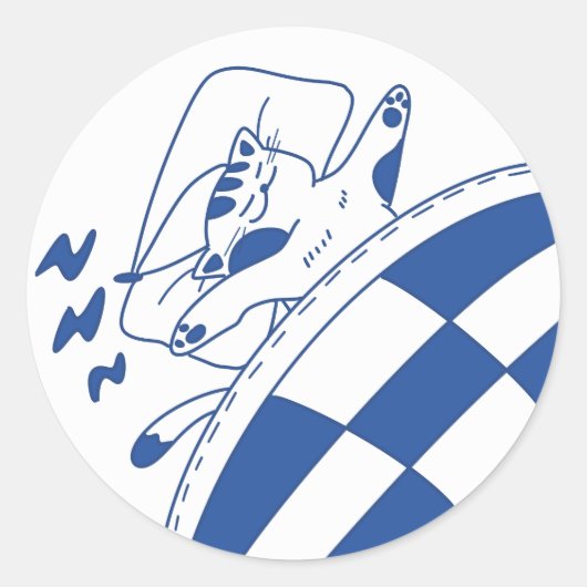 Schlafkatze Runder Aufkleber (Vorderseite)