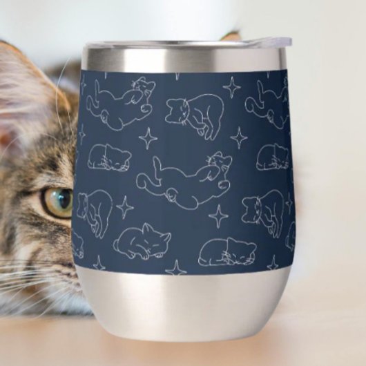 Schlafkatze-Thermal-Weinbecher – Schlummernde Katz