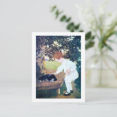 Schlafkatze und Kind, Jessie Willcox Smith Postkarte (Stehend Vorderseite)