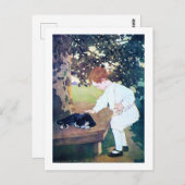 Schlafkatze und Kind, Jessie Willcox Smith Postkarte (Vorne/Hinten)