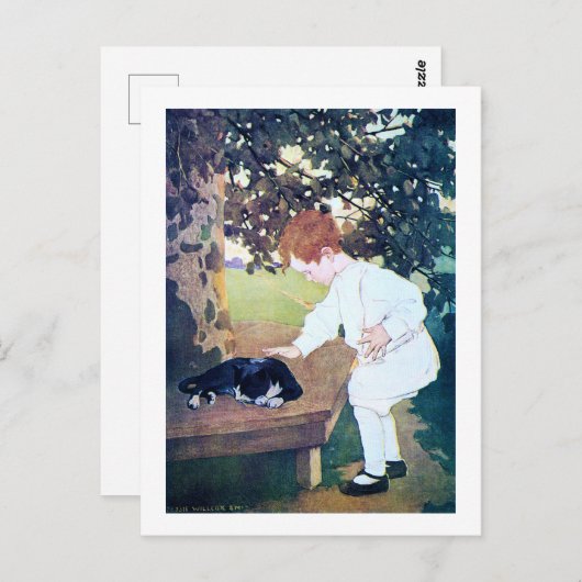Schlafkatze und Kind, Jessie Willcox Smith Postkarte (Vorne/Hinten)