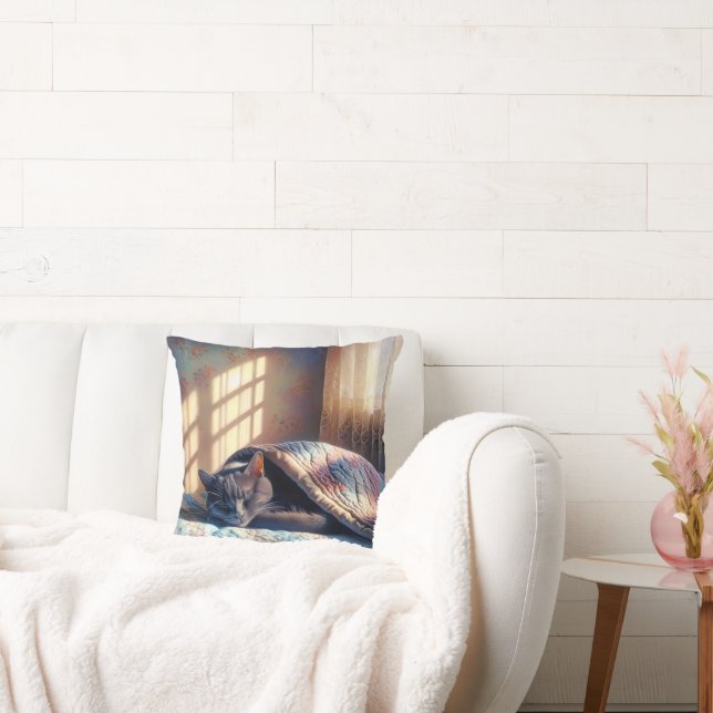 Schlafkatze unter einer Decke Kissen (Liege)