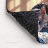 Schlafkatze unter einer Decke Mousepad (Ecke)