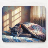 Schlafkatze unter einer Decke Mousepad (Vorne)