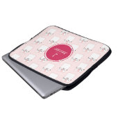 Schlafkatzenmuster Monogramm Laptopschutzhülle (Vorne Knopf)