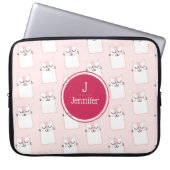 Schlafkatzenmuster Monogramm Laptopschutzhülle (Vorderseite)