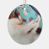 Schlafkatzenschmuck Keramik Ornament (Links)