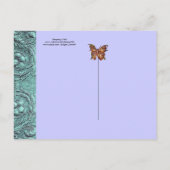 SCHLAFKIND, BÜTTERFLY, BLUE BABY DUSCHE EINLADUNGSPOSTKARTE (Rückseite)